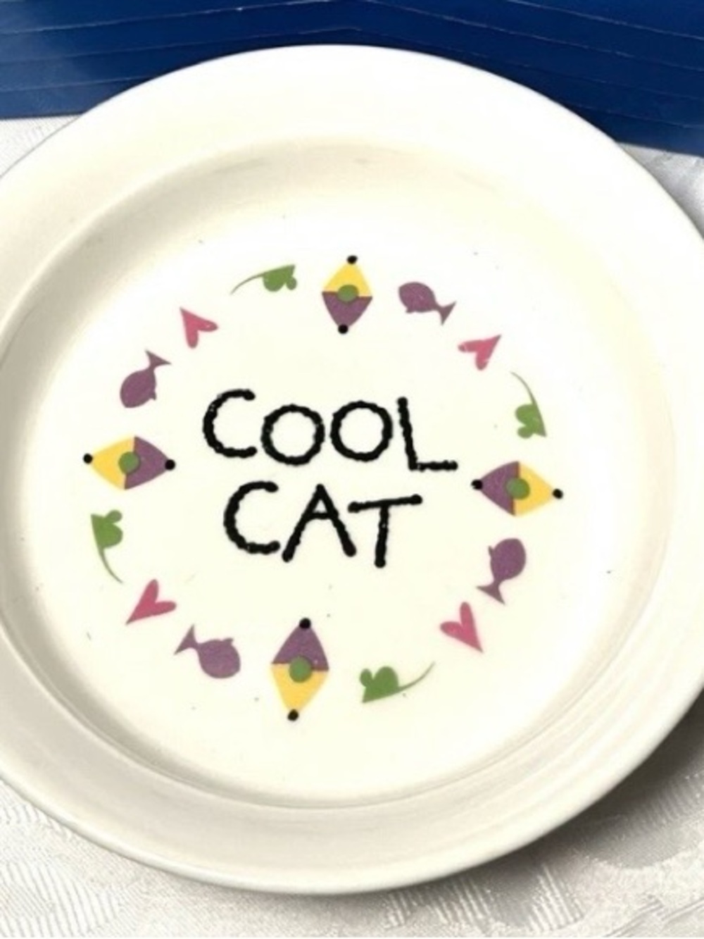 Cat travel Cool Cat Ceramic Pet Bowl in White 5”